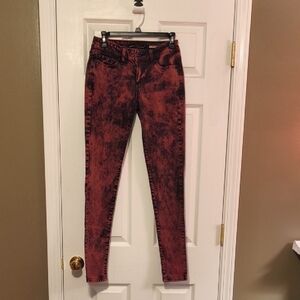 Junior Red And Black Jeans